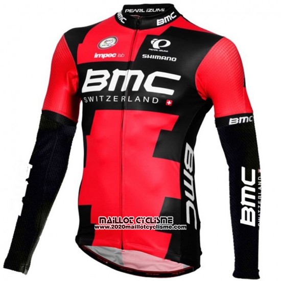 2016 Maillot Ciclismo BMC Noir et Rouge Manches Longues et Cuissard